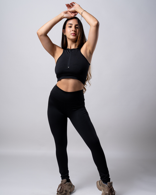 Conjunto Leggins Liso + Top Cierre