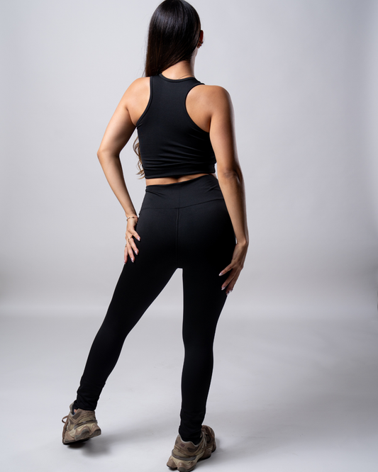 Conjunto Leggins Liso + Top Cierre